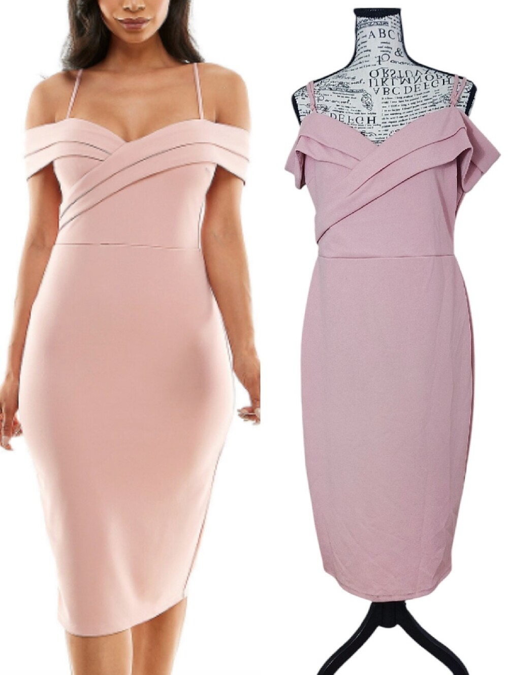 Premier Amour Pink Cold Shoulder Short Sleeve Midi Sheath Dress SZ 12